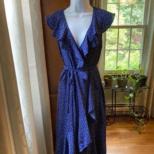 Max Studio Women's Printed Ruffle Wrap Midi Dress